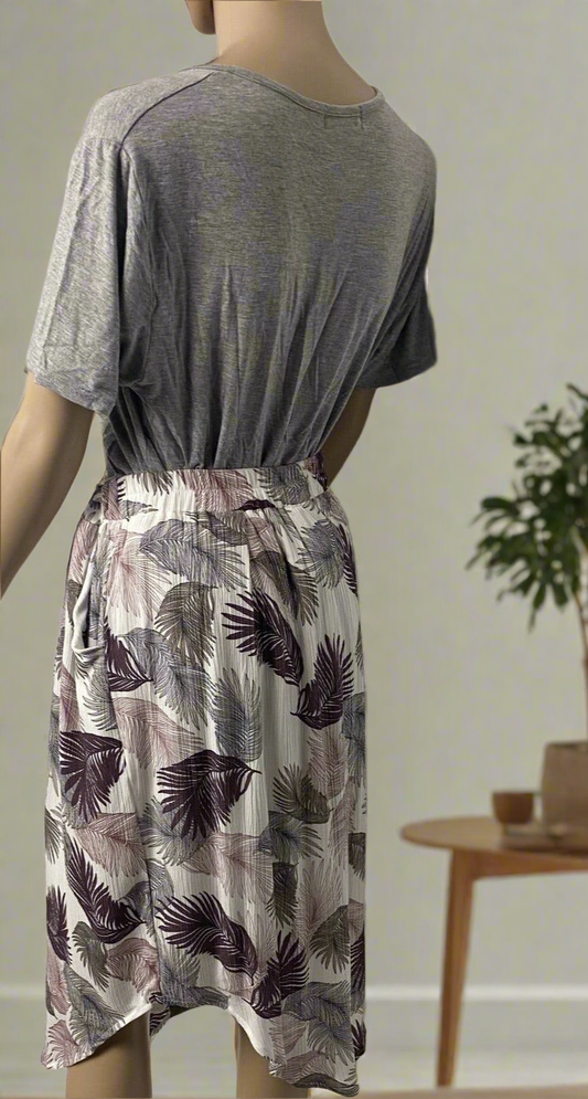 NOBLE purple floral Leaf Skirt