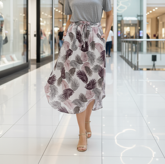 NOBLE purple floral Leaf Skirt