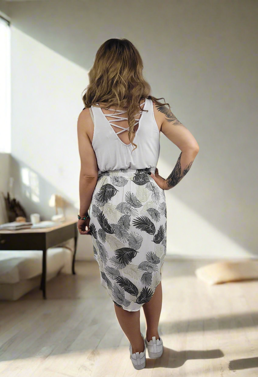 NOBLE Green floral Leaf Skirt
