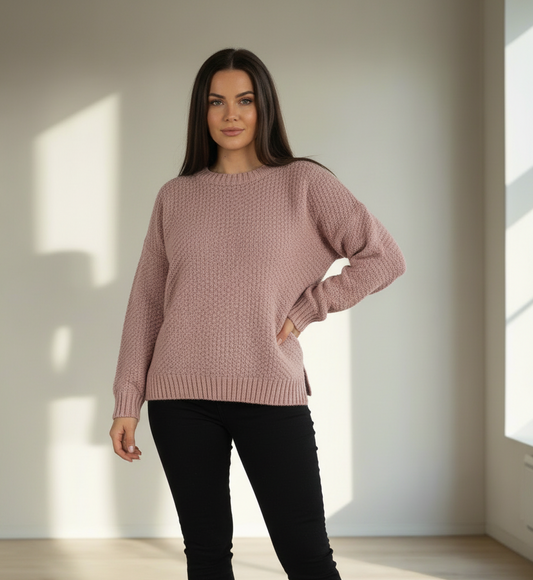 RUTH Pink fluffy Knit jumper