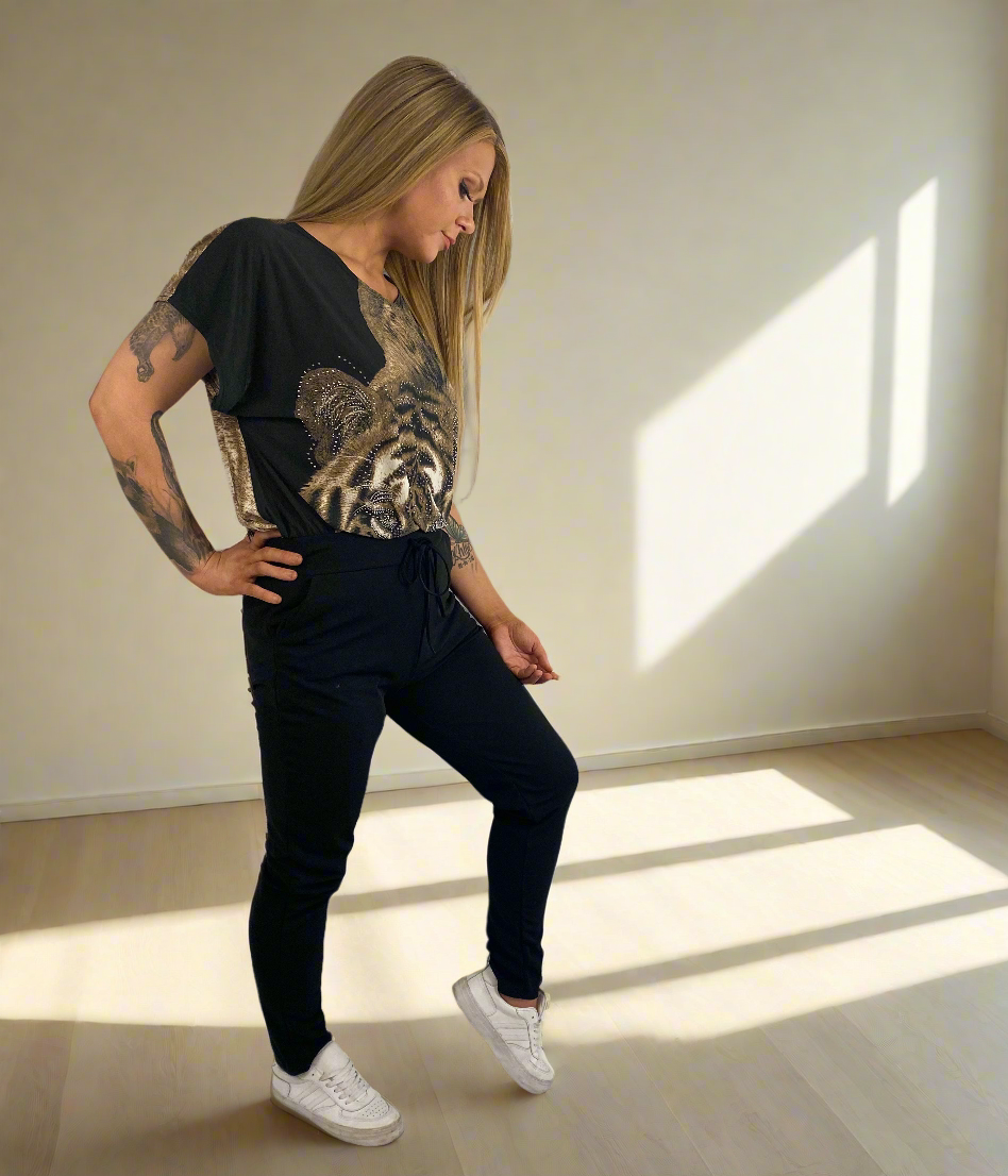 BIANCA Black Full Length Stretch Skinny Pants