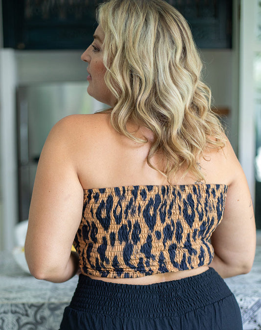 TILLY Bandeau Tube Top- Leopard
