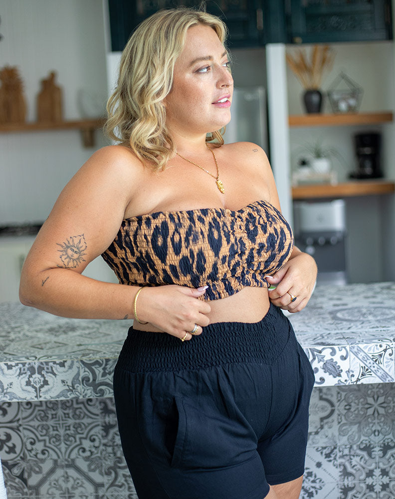 TILLY Bandeau Tube Top- Leopard
