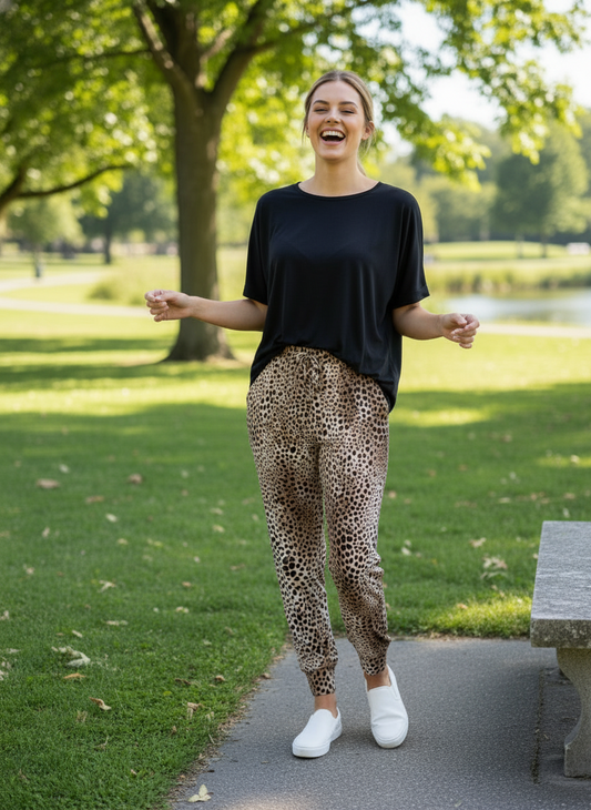 ELLE Golden Leopard Soft Pants