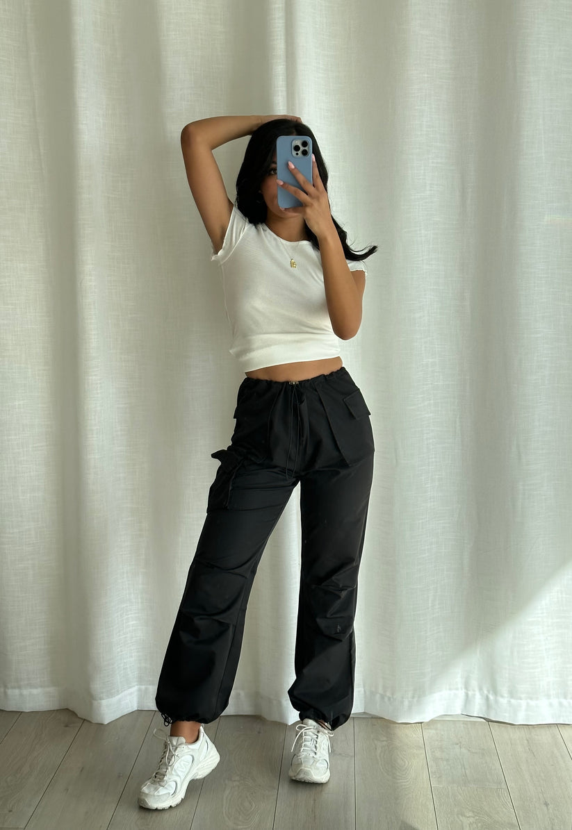 ALLIE Black Cargo Pants