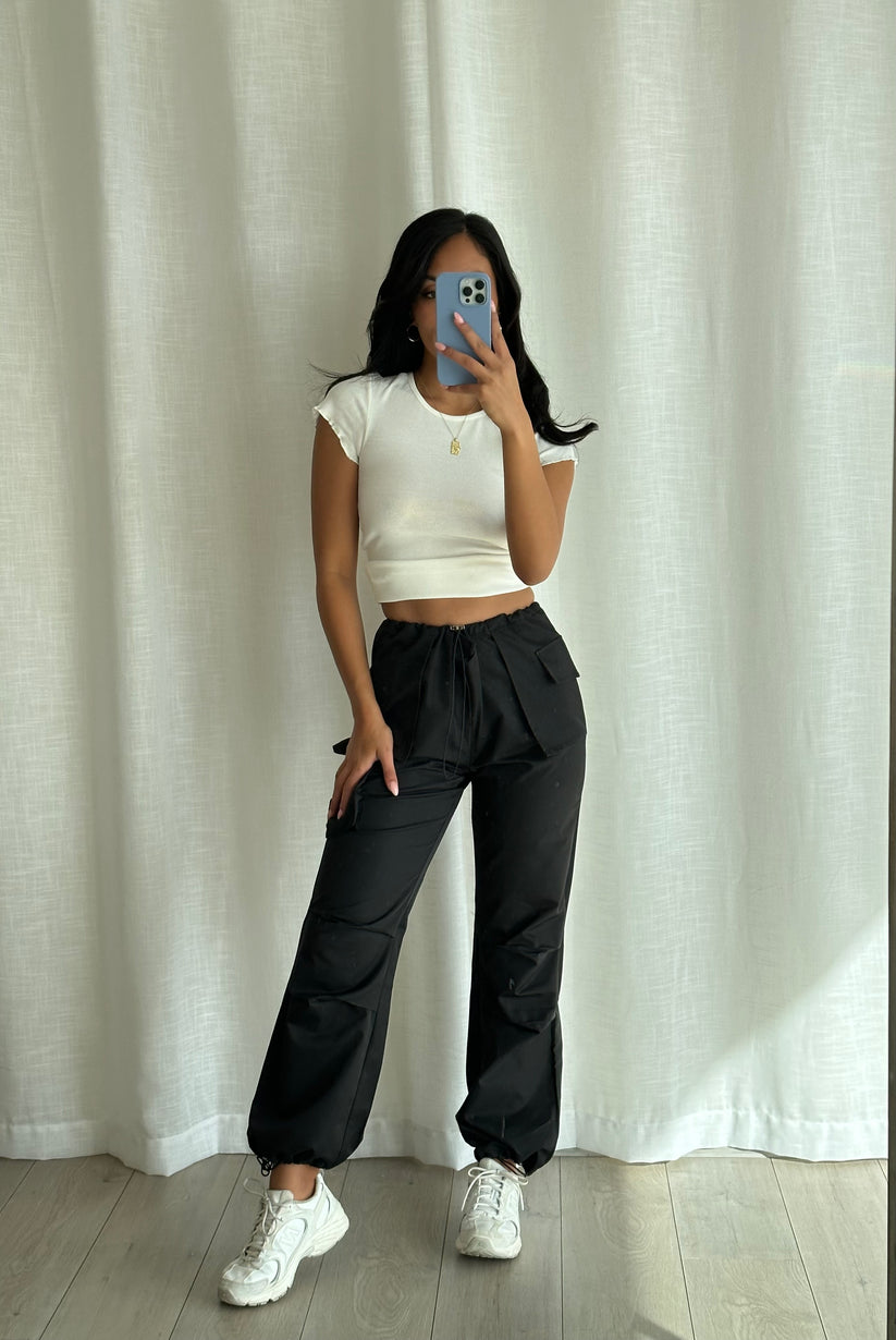ALLIE Black Cargo Pants