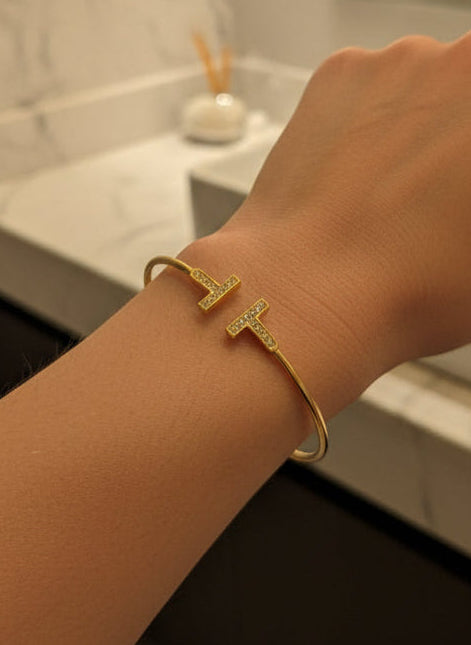 Crystal Bar Adjustable Bangle choose your style