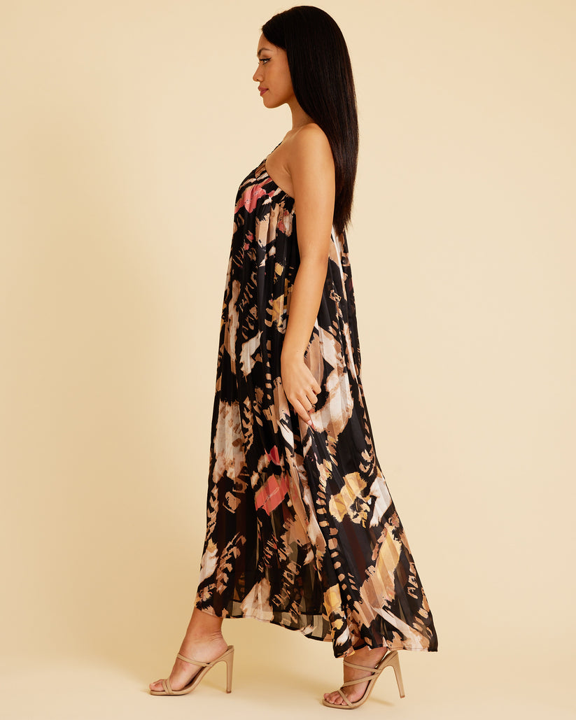 VALENTINA Dark Floral Maxi Kaftan Multi-wear Dress