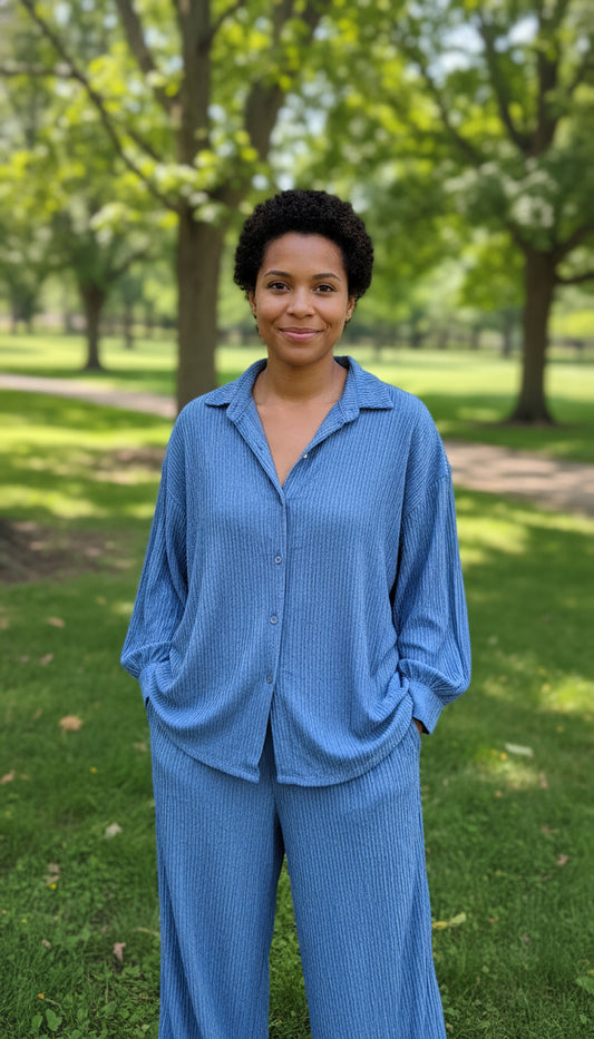 Dark Grey Top & Pants Set