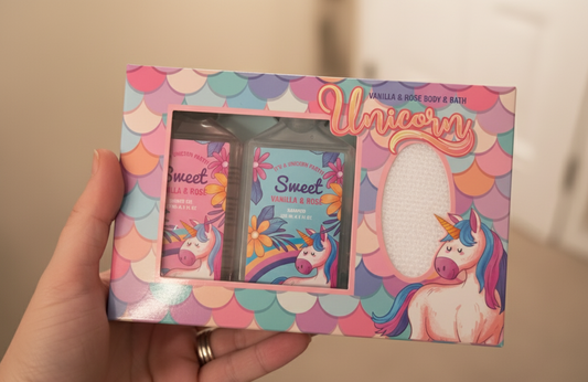 Unicorn Bath & Body Gift Set Vanilla & Rose Kids 3 set