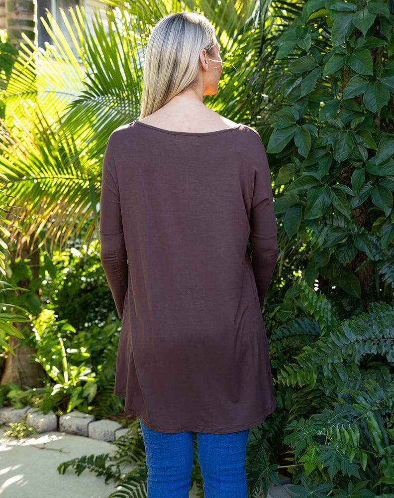 Chocolate Brown Long Sleeve Tshirt Aambers Goodies xx