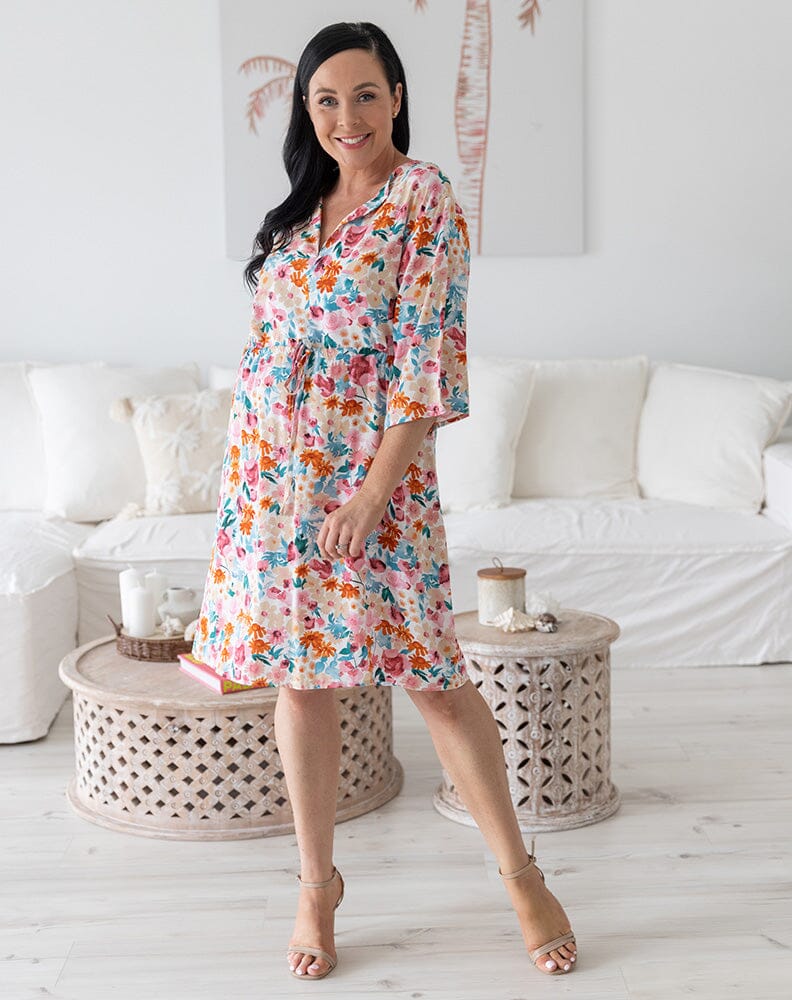 Colourful Floral Dress Aambers Goodies xx 6-14 au (XS-XL)