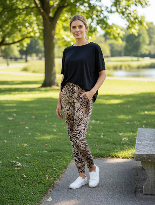 ELLE Golden Leopard Soft Pants Pants Aambers Goodies xx