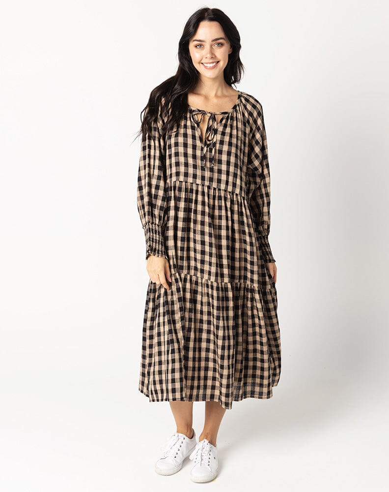 Gingham dress 2024 long sleeve