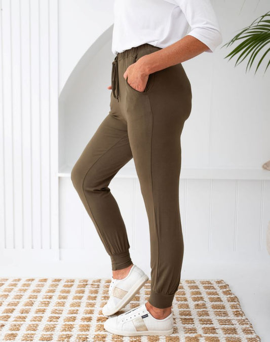 Khaki Jogger stretch Pants Aambers Goodies xx