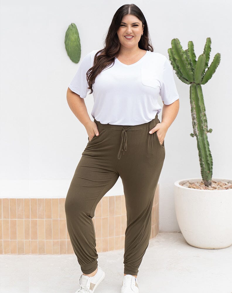Khaki Jogger stretch Pants Aambers Goodies xx
