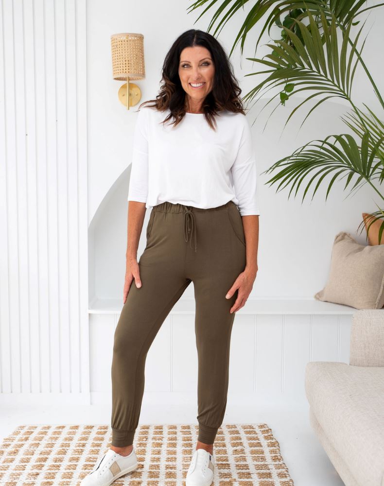 Khaki Jogger stretch Pants Aambers Goodies xx