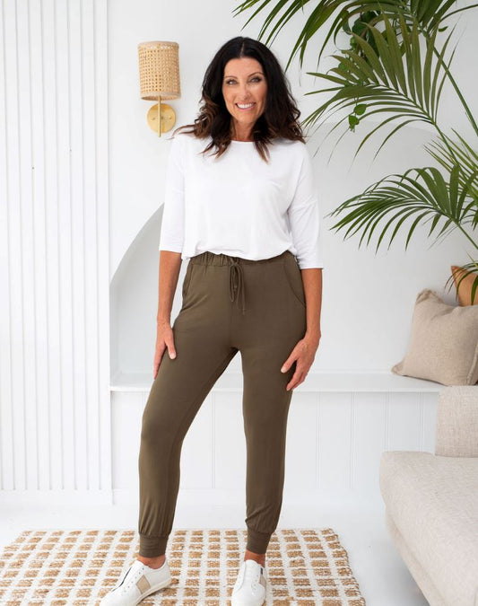 Khaki Jogger stretch Pants Aambers Goodies xx