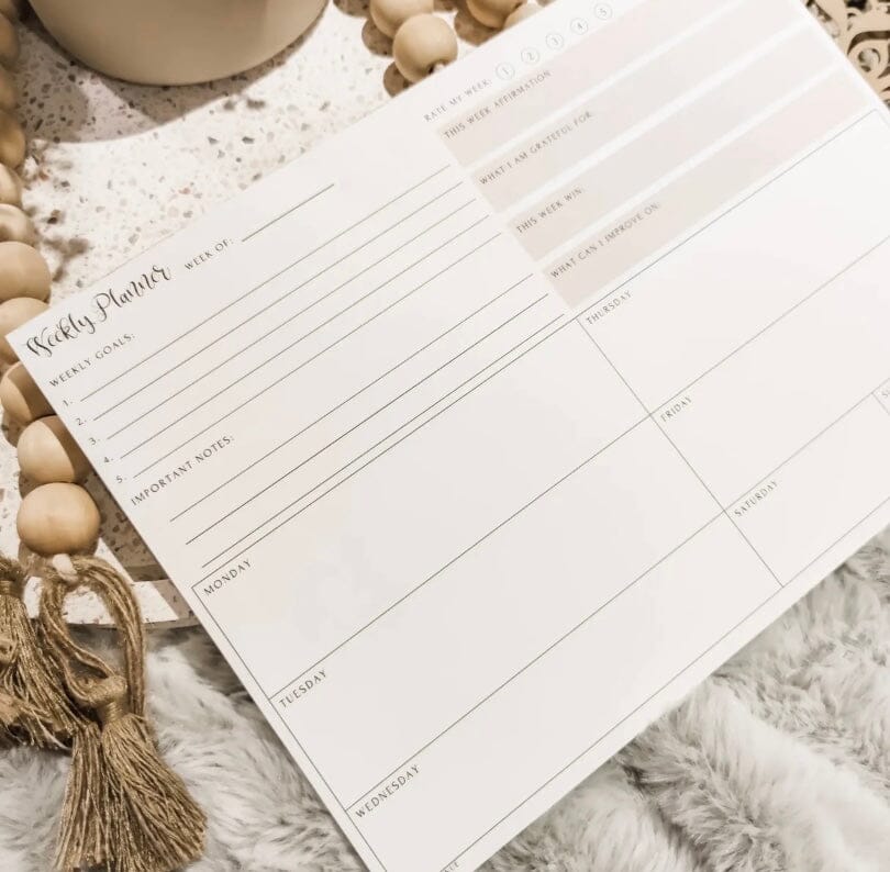 Minimalist A4 Tear-Off Weekly Planner Notepad Aambers Goodies xx