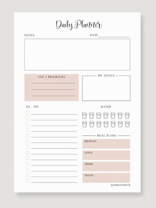 Minimalist A5 Tear-Off Daily Planner Notepad Aambers Goodies xx