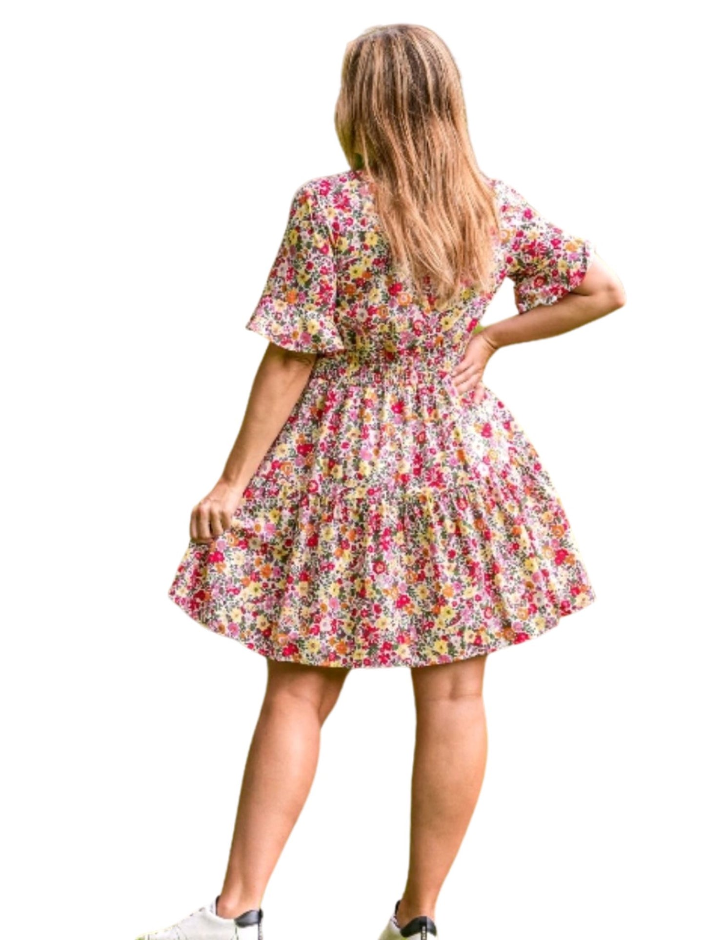 Pink Floral Tier Dress Aambers Goodies xx