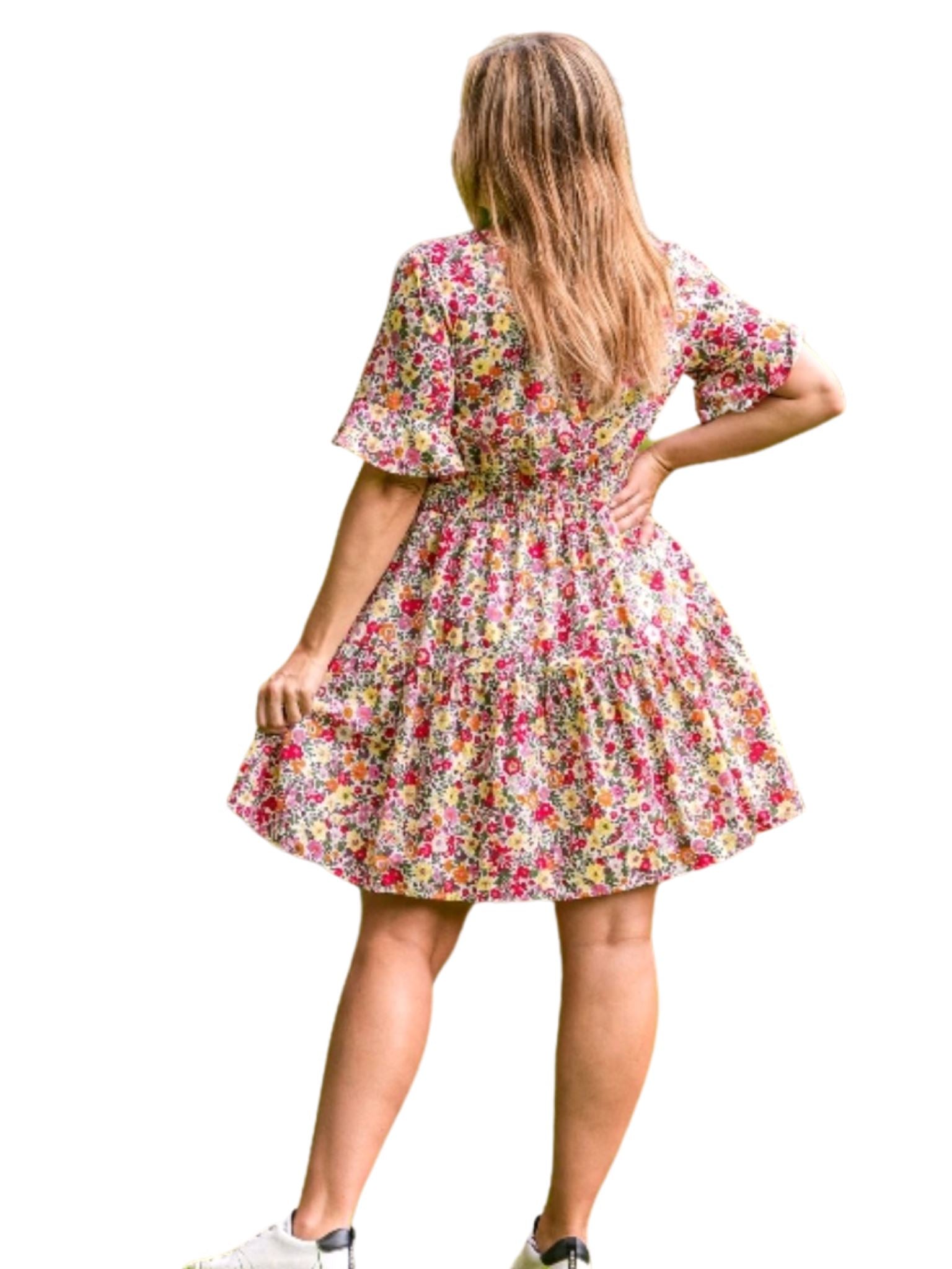 Pink Floral Tier Dress Aambers Goodies xx