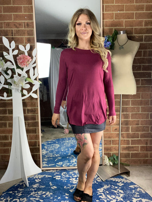 TRACEY Maroon high Low Top Top Aambers Goodies xx 8