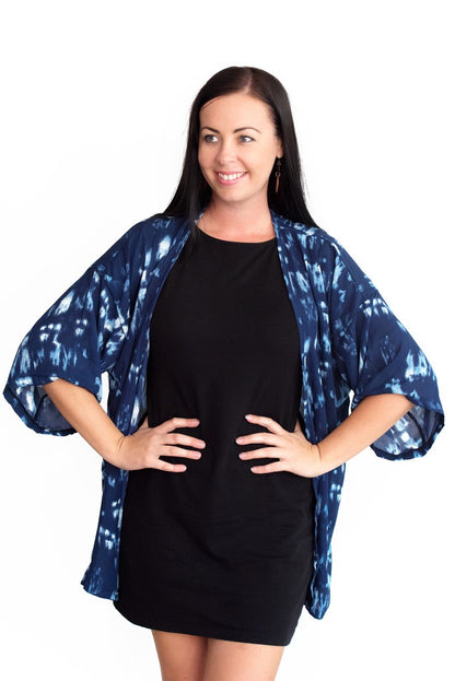 ⭐️ Blue Boho Sunset Dreams Open Kaftan Mini