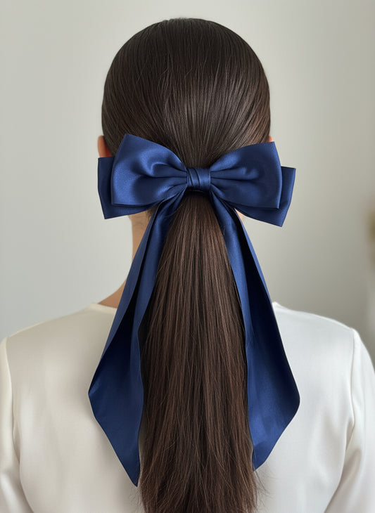 Silky Hair Bow Clips
