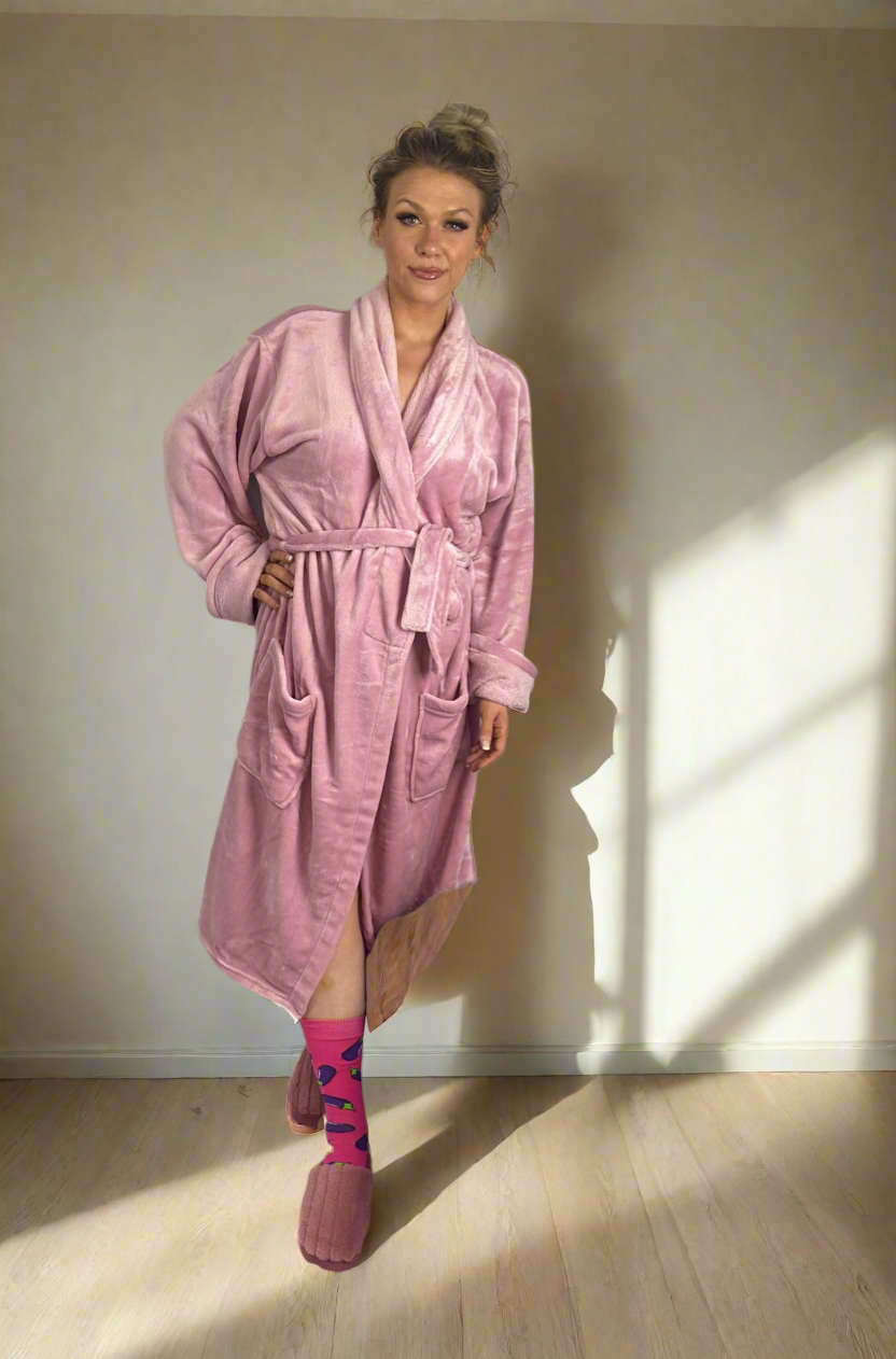 💙PANDORA Dusty Pink fluffy Robe/ Dressing Gown