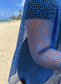 Blue Shimmer Netted Kaftan Throwover Top