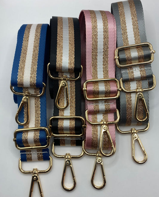 Adjustable Bling Handbag/ Camera Bag Straps- Gold Hardware