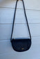 Black Moon Leather Zip Sling Handbag