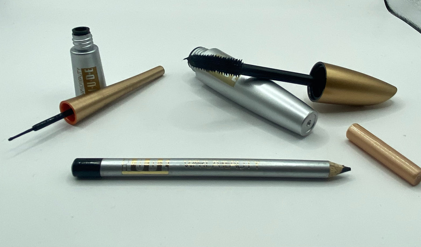 Eye Beauty 3 Pack- Mascara, Liquid Eye Liner & Eye Brow Pencil