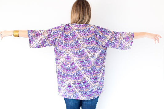 ⭐️ Purple boho Rivers pattern original Open Kaftan