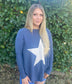 MEGHAN Blue Long Sleeve with Cream Star Top