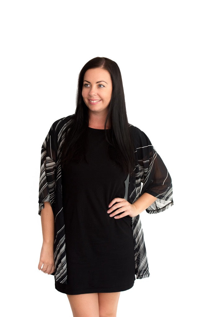 Dark Stripe White DayDream Original Open Kaftan