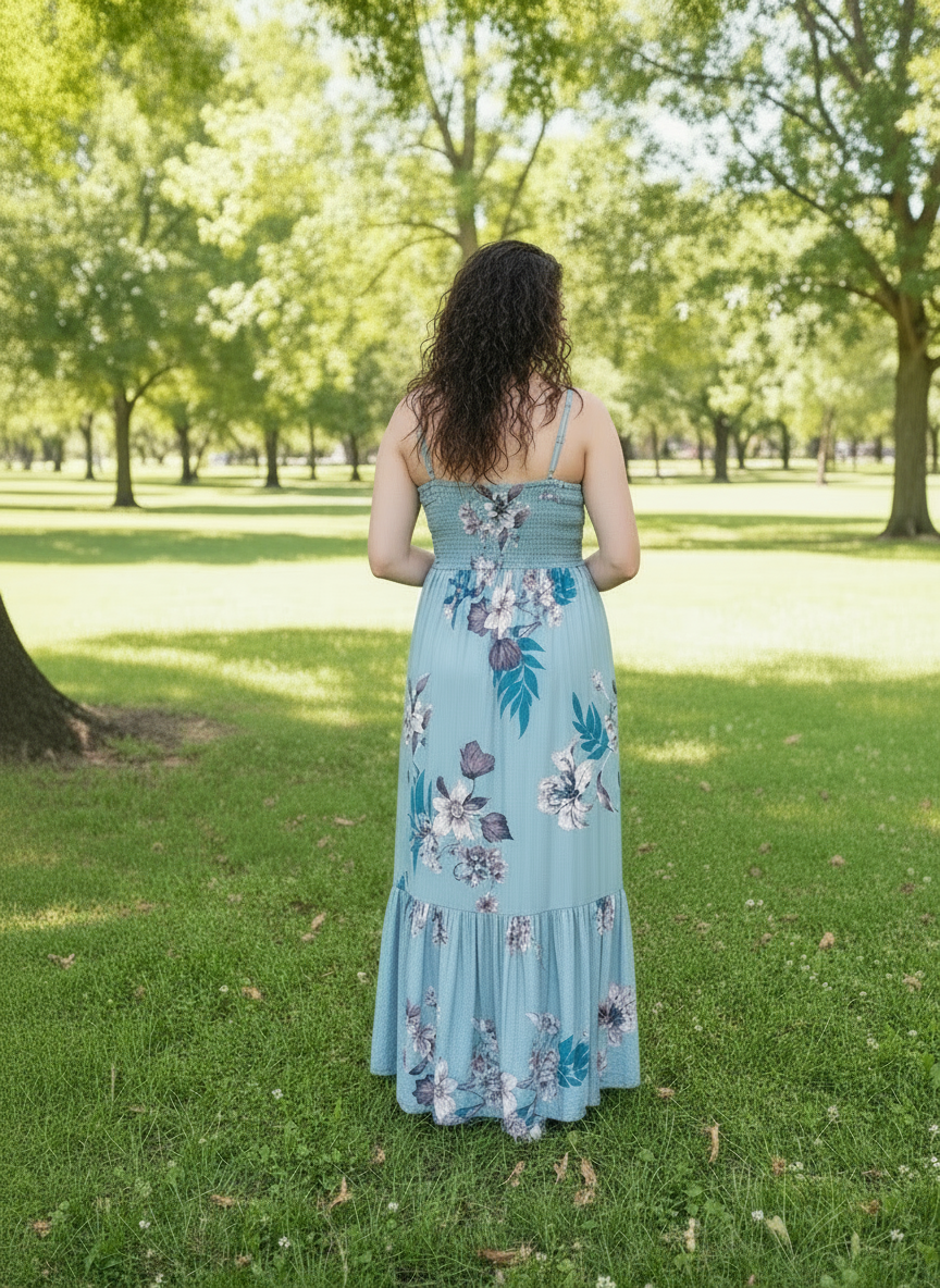 SAYLOR floral Tye Up Maxi tiered Dress