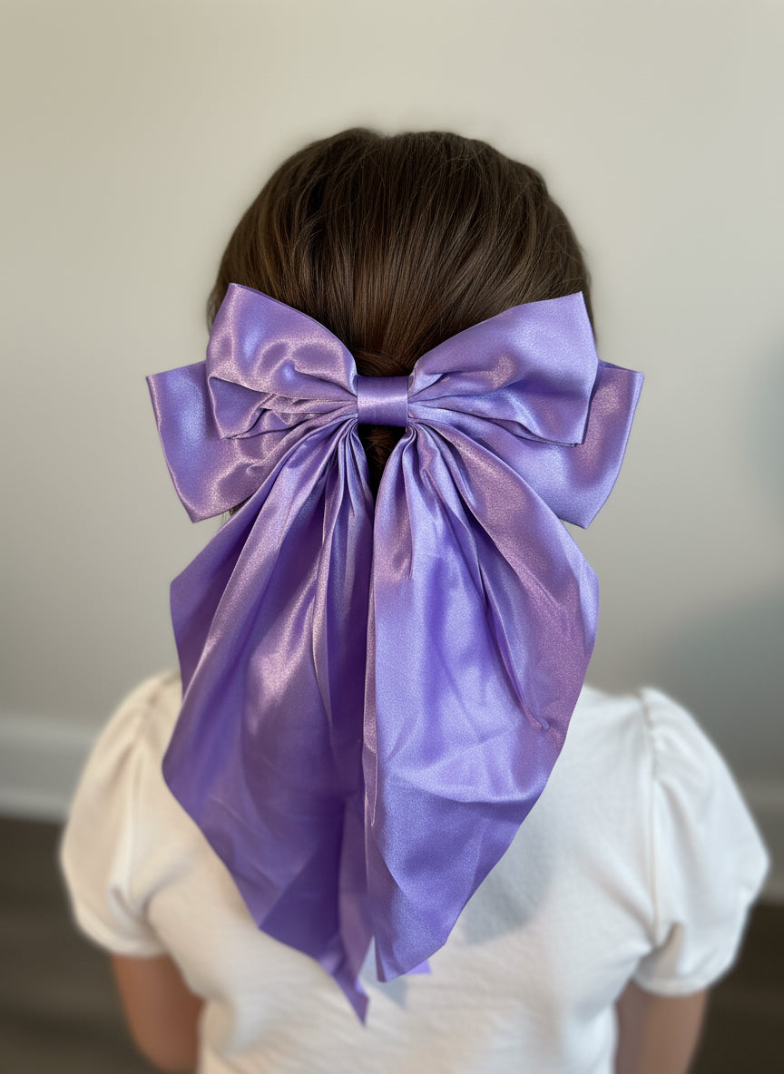 Silky Hair Bow Clips