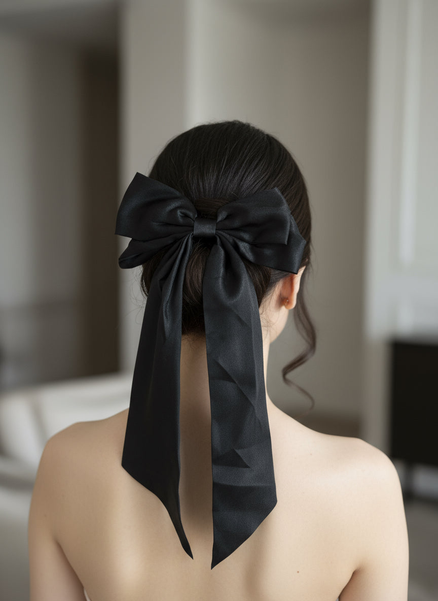 Silky Hair Bow Clips