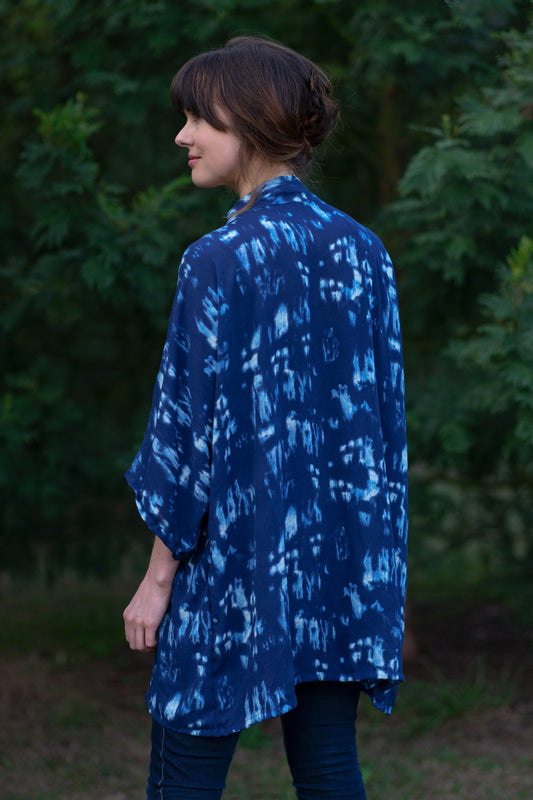 ⭐️ Blue Boho Sunset Dreams Open Kaftan Mini