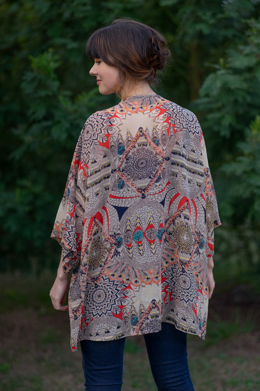 Mystic Feathers Pattern Original Open Kaftan