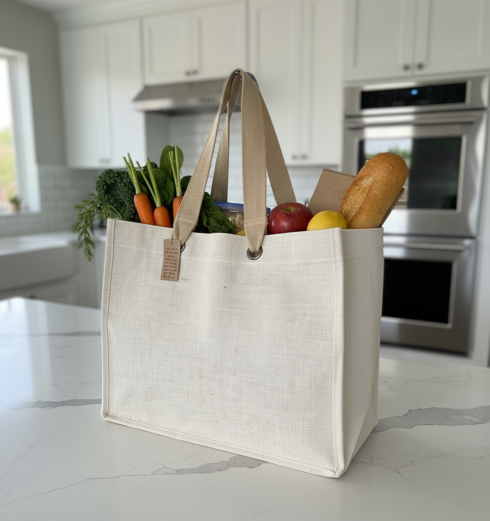 XXL White LUXE Tote Bag - Strong & Durable