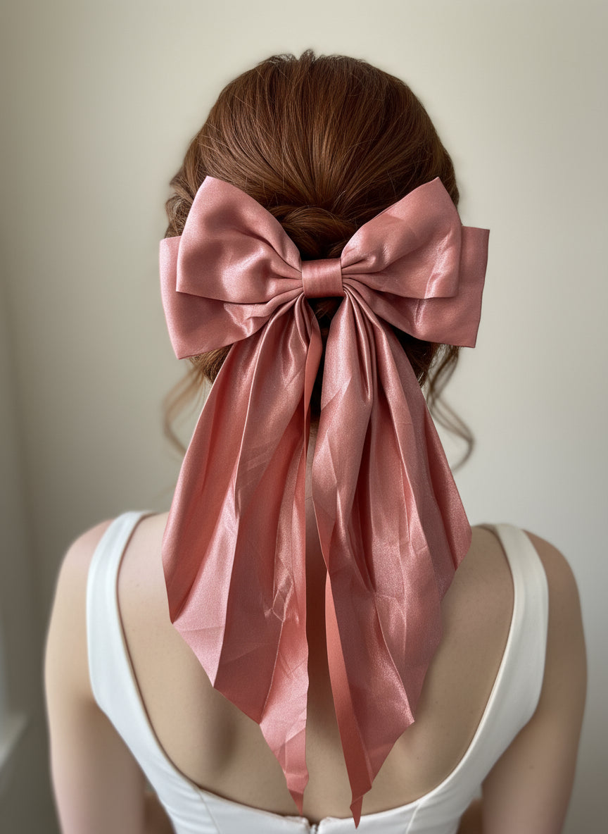 Silky Hair Bow Clips