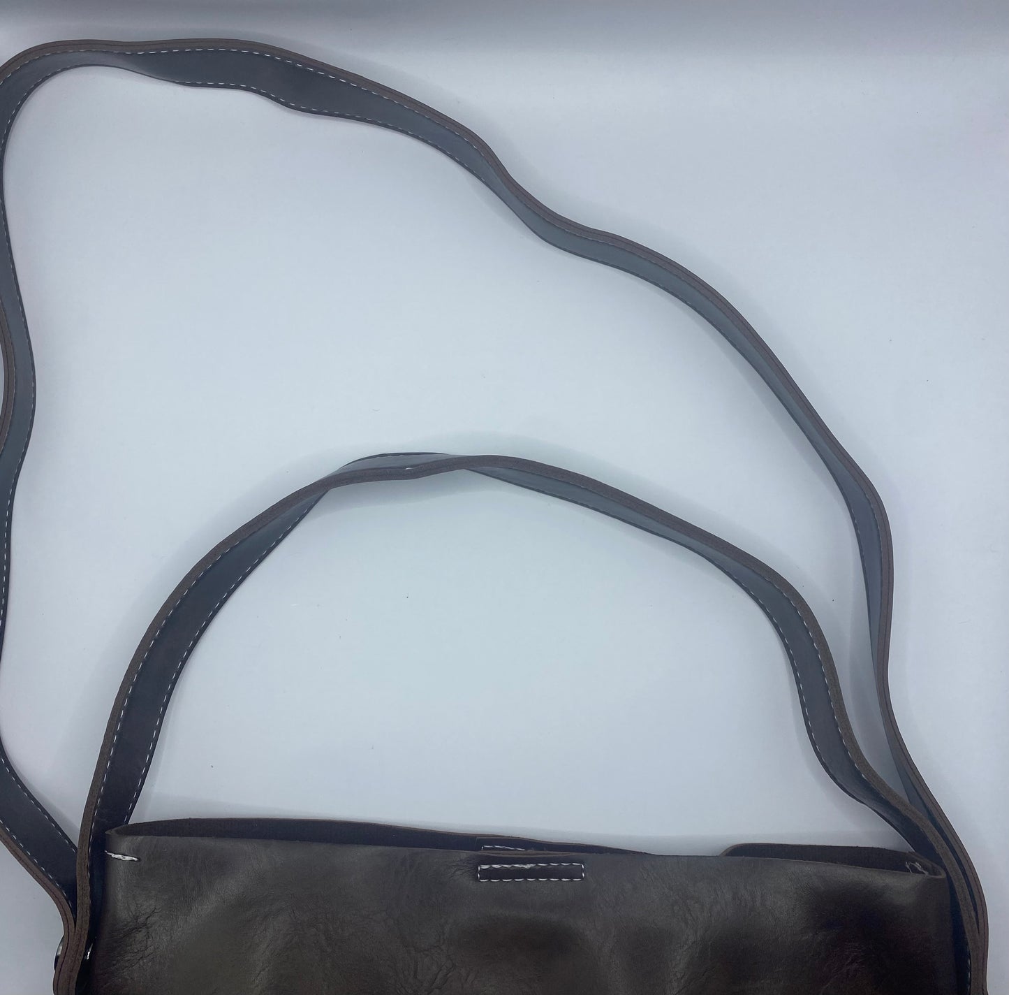 Large Pleather Hand bag - Black & Dark Brown