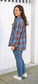 MARY-ANNE Blue Tartan Long Sleeve Button Up Top