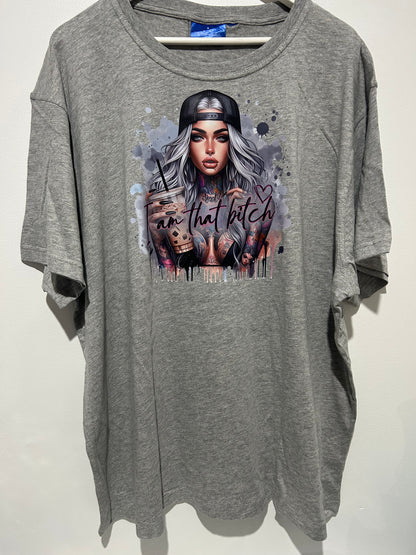 I Am That Bitch Handmade T-shirts Grey & White