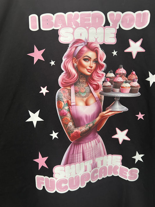 FUCUPCAKES Handmade T-shirts Black