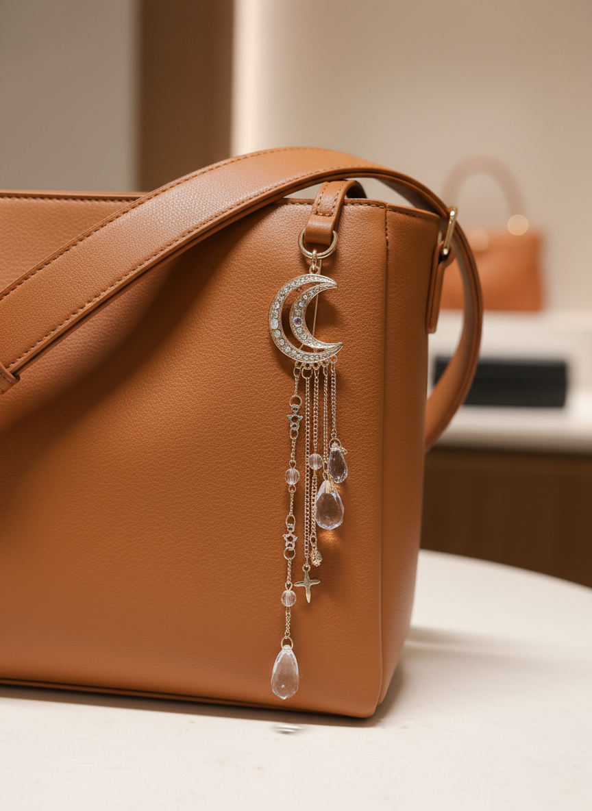 Bejeweled Moon chandelier Brooch/ Decorative Pin