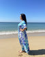 Blue Purple Lagoon Comfort Maxi Kaftan Dress